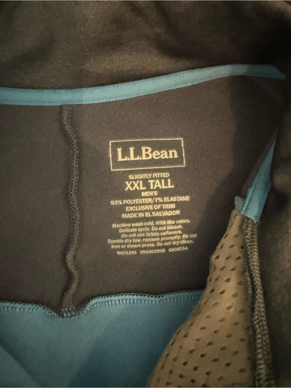 L.L. Bean Navy and Teal Half-Zip Pullover - Picture 2 of 2